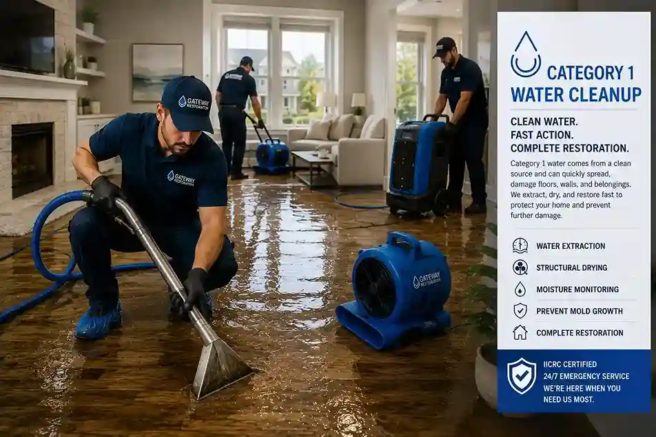 Category 1 clean water cleanup in a Chandler AZ home