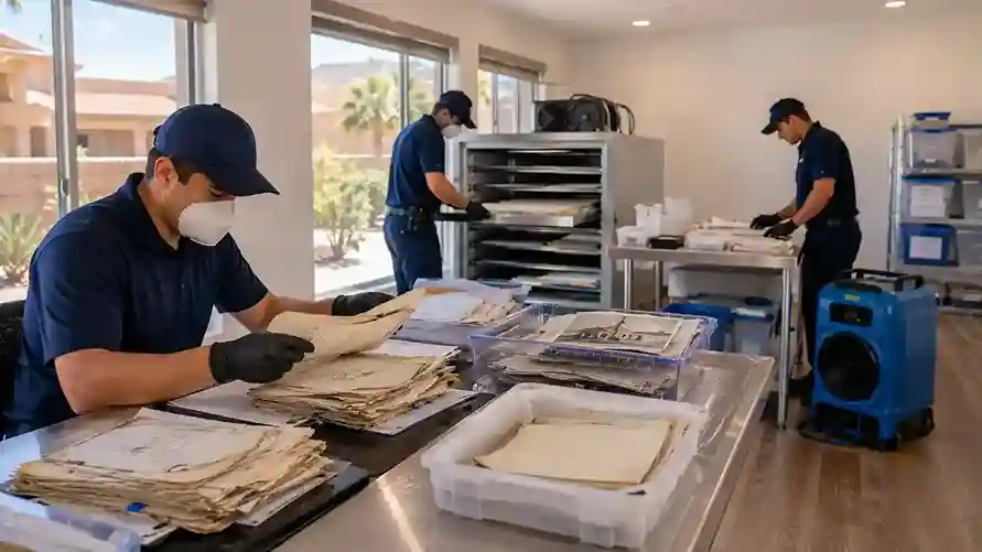 Document drying restoration for water-damaged papers in Chandler AZ