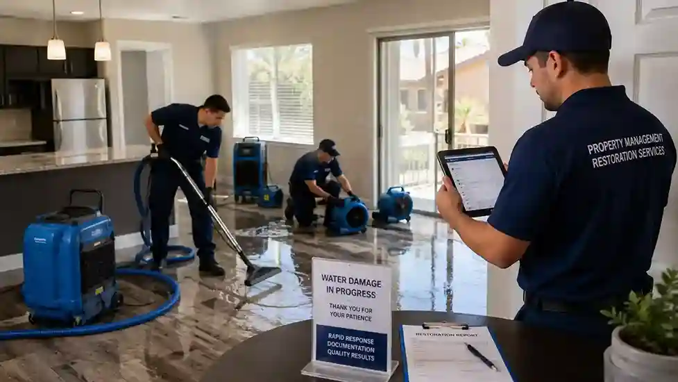 Property management water damage services in a Chandler AZ rental unit