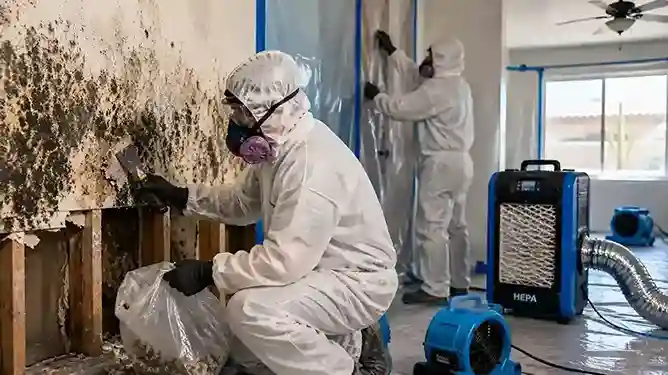Residential water damage restoration in a Chandler AZ home